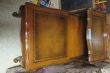 2 LEATHER TOP STEP END TABLES