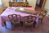 BASSETT DINING ROOM SUITE WHICH INCLUDES BUFFET AND CHINA CUPBOARD. PLUS 5