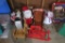 CHRISTMAS DECORATIONS, CHAIRS, SLEIGH, REINDEER, AND ETC