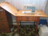 SINGER TOUCH & SEW SEWING MACHINE SPECIAL ZIG ZAG MODEL 766 WITH CABINET
