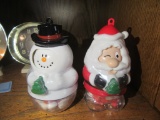SNOWMAN AND SANTA CANDY DISPENSERS