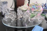 GLASS UNICORNS WITH CARRIAGE