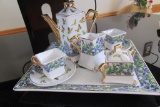 PURPLE FLORAL WITH BUTTERFLY MINI TEA SET