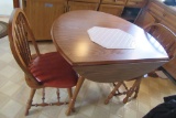 DROP LEAF TABLE WITH 2 PADDED CHAIRS