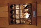 CAT, DOG, PIG FIGURINES AND OTHERS WITH MIRRORED WALL SHELF