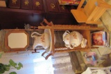 OAK WASHSTAND WITH WASH BOWL AND PITCHER WITH ETC