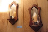 WALL SCONCE STYLE CANDLE HOLDERS WITH CANDLES