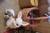 ASSORTED EASTER EGGS AND ETC WITH BASKET