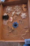 EARRINGS, PINS, AND NECKLACES