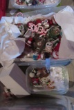 2 TUBS AND ONE BOX OF CHRISTMAS ORNAMENTS