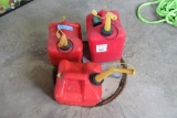 3 NON SAFETY PLASTIC GAS CANS