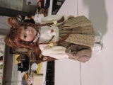 PORCELAIN DOLL WITH SWEATER AND CROCHET SLIP