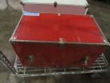 RED METAL DOLL TRUNK