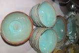 GREEN SIGNED POTTERY BOWLS