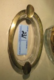 BRASS AND GLASS ASHTRAY