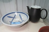 ORIENTAL STYLE CLAY BOWL BY AKP AND PITCHER BY CONTINENTAL CHINA