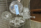 LENOX COVERED CANDY DISH, VASE, BELL, AND OTHER GLASSWARE
