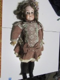 QUEEN LOUISE MADE IN GERMANY DOLL, ANTIQUE, COMPOSITION BODY, PORCELAIN HEAD