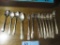 SILVERPLATE PICKLE FORKS AND SMALL SPOONS