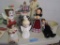 ASSORTED FIGURINES, CARDBOARD FIGURINES, UNCLE SAM, METAL CANDLE HOLDER, AN