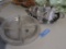 50'S ALUMINUM WITH DIVIDED DISHES, CHROME TRAY, SMALL TOOTHPICK HOLDER