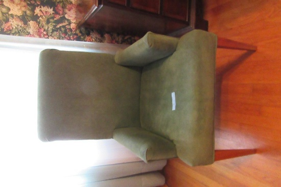 GREEN SUEDE ARMCHAIR