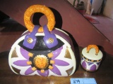 CERAMIC FIRST DESIGN COOKIE JAR AND COVERED BOTH