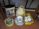 LIGHTHOUSE DISHWARE, WASTE CAN, FIGURINE, BASKET, AND ETC