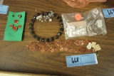 LOT OF COSTUME JEWELRY INCLUDING COPPER BRACELETS.
