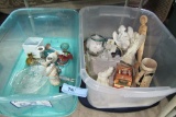 3 TOTES OF ASSORTED GLASSWARE AND COLLECTIBLES