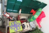 LARGE TOTE FULL OF CHRISTMAS DECORATIONS, ORNAMENTS, AND ETC