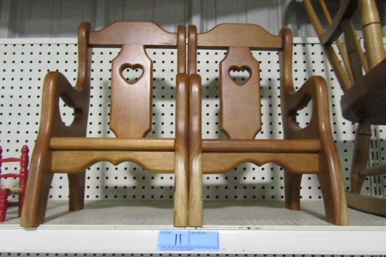 2 HEART DOLL CHAIRS