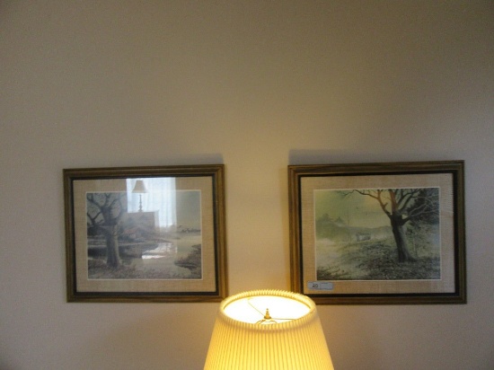 PAIR OF PRINTS WITH OUTDOOR SCENES