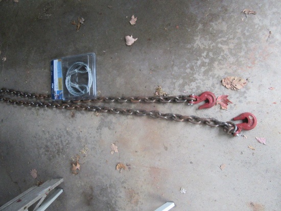 CHAIN WITH HOOKS AND CABLE SLING WITH LOOPS