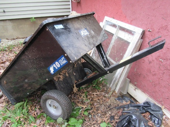 BLUE HAWK 10 CUBIC FOOT OF STEEL PULL-BEHIND YARD TRAILER