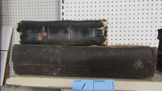 2 BIBLES. ONE COMPARABLE TO THE 1611 EDITION COMMONLY KNOWN AS THE AUTHORIZED OR KING JAMES VERSION