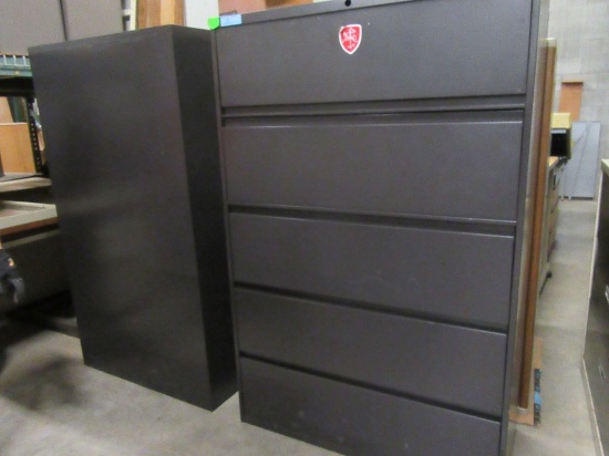 FIVE DRAWER LATERAL FILE. THREE DRAWER LATERAL FILE