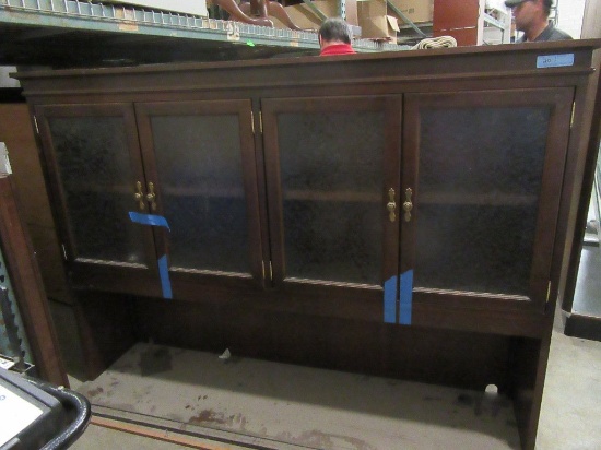 WALL UNIT HUTCH TOP CHERRY APPROXIMATELY 6 FT