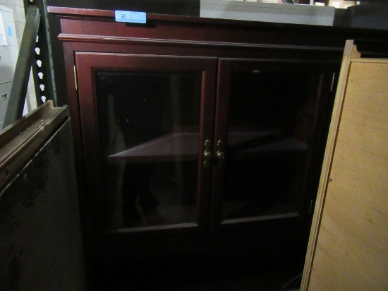 WALL UNIT HUTCH TOP CHERRY FINISH APPROXIMATELY 6 FT
