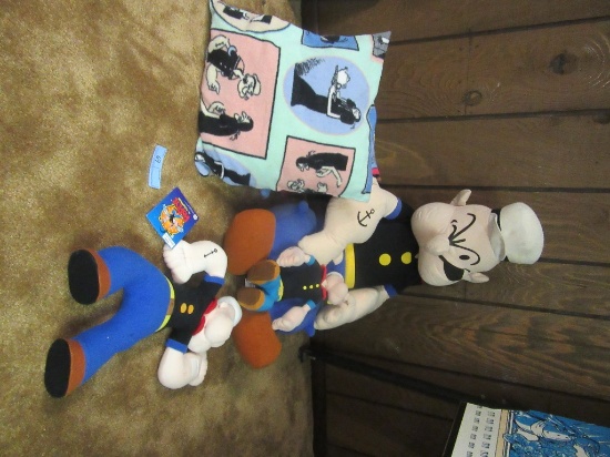 POPEYE CHARACTER PILLOWS AND STUFFED FIGURINES