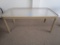 GLASS TOP OUTDOOR COFFEE TABLE IN TAN