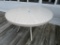 TAN METAL UMBRELLA TABLE