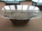 GLASS TOP BASE DECORATIVE COFFEE TABLE IN BROWN