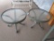 MATCHING ROUND GLASS TOP SNACK TABLES