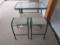 GLASS TOP AND GLASS SHELF PORTABLE BAR WITH MATCHING BAR STOOLS