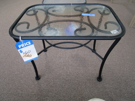 GLASS TOP DECORATIVE END TABLE