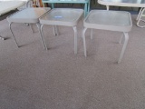 SET OF 3 GLASS TOP ACCENT TABLES