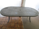 TILE STYLE OBLONG UMBRELLA TABLE