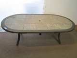 TILE STYLE OBLONG UMBRELLA TABLE