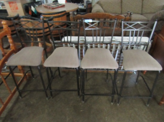 METAL BAR STOOLS. ONE BENT